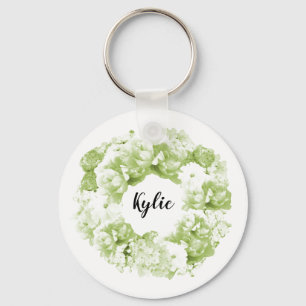 Couronne florale verte de céleri Porte-clés de dem