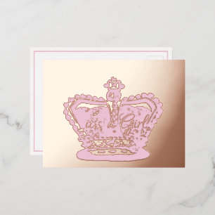 Couronne   Gold Crown c'est une fille Faire-part d
