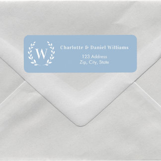 Couronne initiale de monogramme bleu poussiéreux a