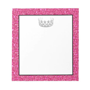 Couronne Miss USA paillettes roses bloc-notes