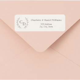 Couronne monogramme taupe ivoire pour adresse de r