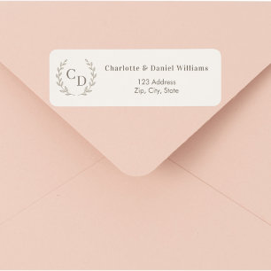 Couronne monogramme taupe ivoire pour adresse de r