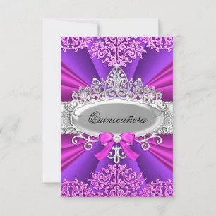 Couronne/Pourpre Diadème & Damassé Invitation Quin