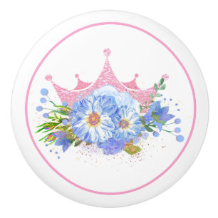 Couronne rose et Fleurs tiroir Tirer Tirer Bouton