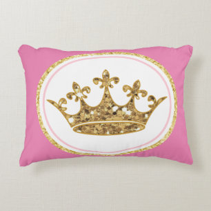 Couronne rose or Coussin personnalisé