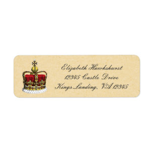 Couronne royale vintage de rouge et d'or