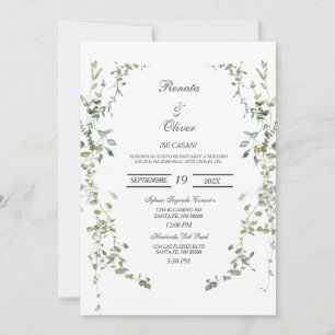 Couronne verte Faire-part de mariage espagnol