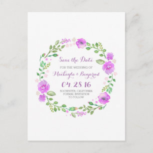 couronnes de fleurs aquarelle cartes de rendez-vou