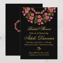 Couronnes florales roses | Invitation de douche nu