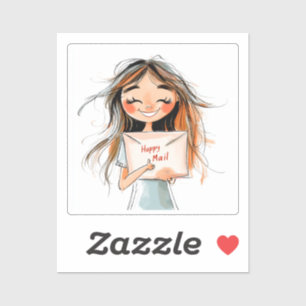 Courrier heureux, Sticker Femme