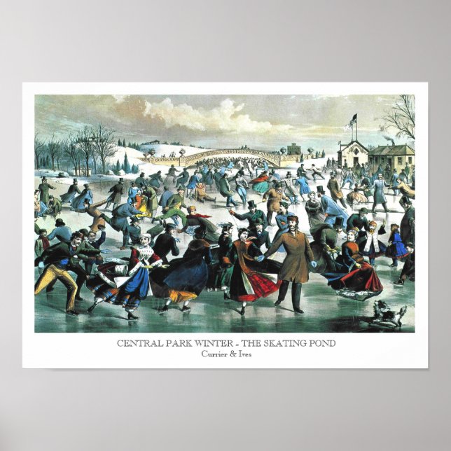 Courrier & Ives - Poster - Central Park Winter (Devant)