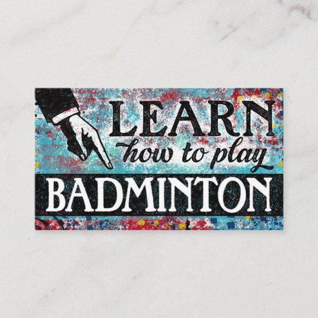 Cours de Badminton Carte de visite - Rouge Bleu (Devant)