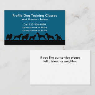Cours de formation de chien Cartes de visite Cool