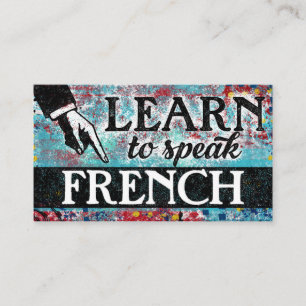 Cours de français Carte de visite - Rouge bleu