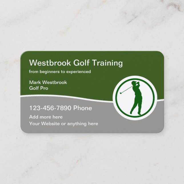 Cours de golf moderne Carte de visite (Devant)