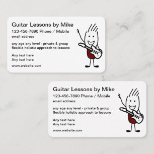Cours de guitare Cool double côté Carte de visite