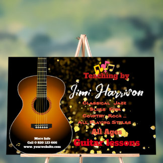 Cours de guitare moderne Black Horz Symbole acryli