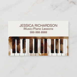 Cours de piano Clavier Carte de visite aquarelle