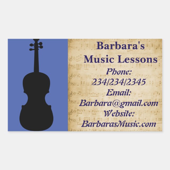 Cours de piano ou de violon de musique Stickers pr (Devant)