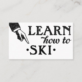 Cours de ski Carte de visite - Cool Vintage