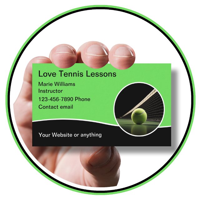 Cours de tennis Carte de visite moderne (Créateur téléchargé)