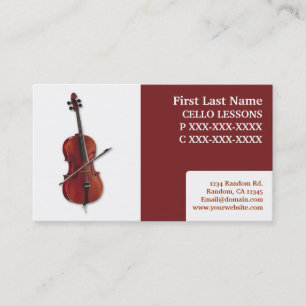 Cours de violoncelle simple carte de visite