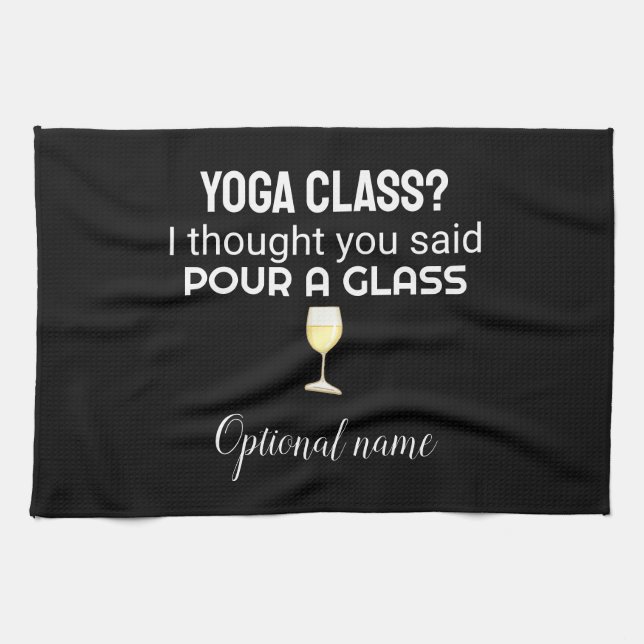 "Cours de Yoga ? Pour un verre" Citer Serviette de (Horizontal)