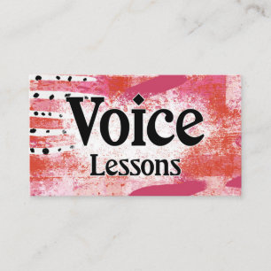 Cours d'instruction vocale Cartes de visite roses 