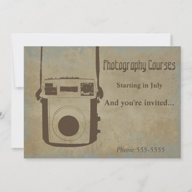 Cours vintage de photographie Carte d'invitation (Devant)