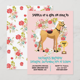 Course de cheval Invitation de fête d'anniversaire