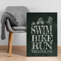 Course de vélo de natation Triathlon Chalk Poster