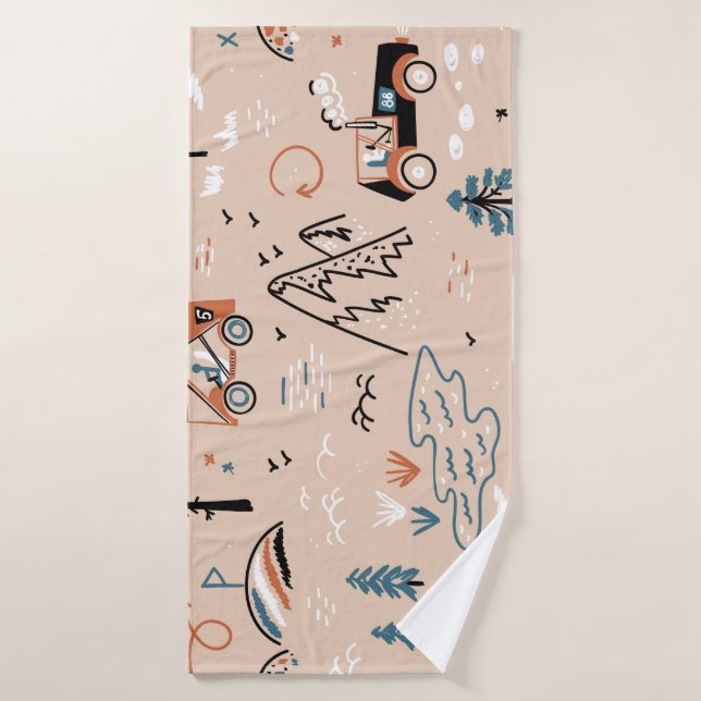 Course hors route, vintage sans couture. (Serviette de bain)