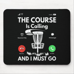 Course Is Calling Funny Disc Golf Player Golfing G Mouse Pad