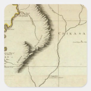 Course Of The River Mississipi Square Sticker