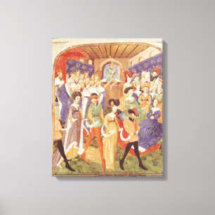 Court Ball, from the 'Roman du Saint Graal' Canvas Print