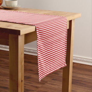 Court Chemin de table à rayures rouges
