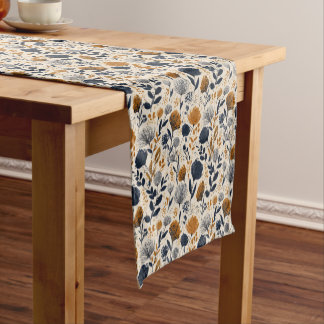 Court Chemin de table botanique Navy & Ochre