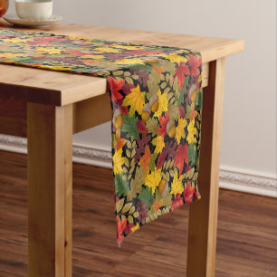 Court Chemin de table glands feuilles