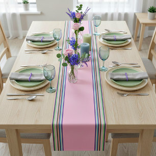 Court Chemin de table moyen rayures serape pastel
