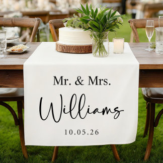 Court Chemin de table personnalisé pour mariage, bannièr