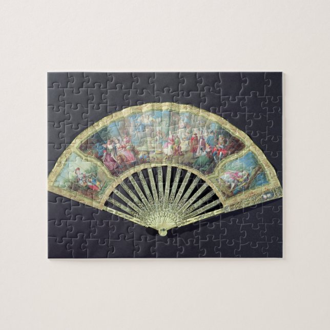 Court Fan, French, 18th century  (ivory and w/c on Jigsaw Puzzle (Horizontal)