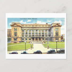 Court House in Omaha, Nebraska, Vintage Travel Postcard