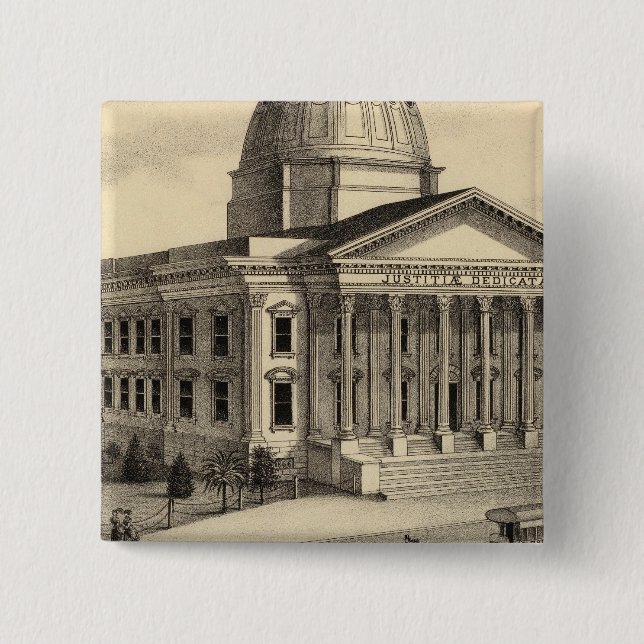 Court House, Santa Clara Co 2 Inch Square Button (Front)