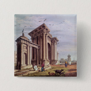 Court House Street, Calcutta 2 Inch Square Button