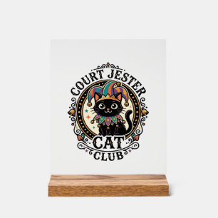 Court Jester Cat Funny Cat Lover Design - Court Je Acrylic Sign