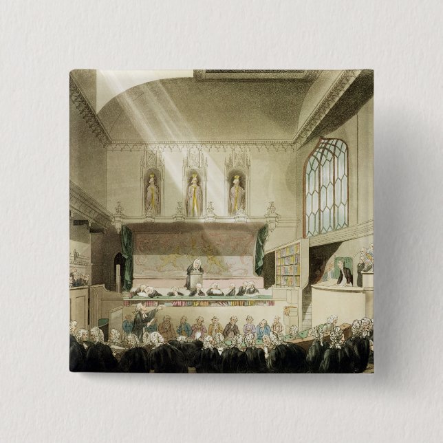 Court of King's Bench, Westminster Hall 2 Inch Square Button (Front)