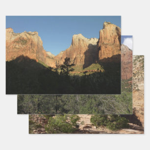 Court of the Patriarchs I at Zion National Park Wrapping Paper Sheet