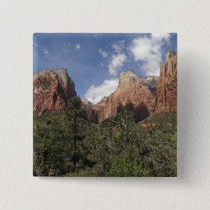 Court of the Patriarchs II at Zion National Park 2 Inch Square Button