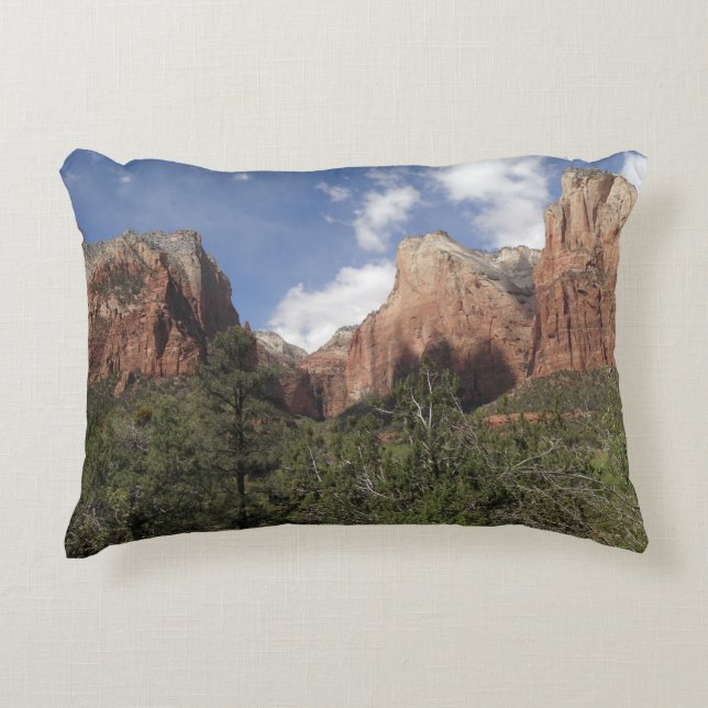 Court of the Patriarchs II at Zion National Park Accent Pillow (Front)