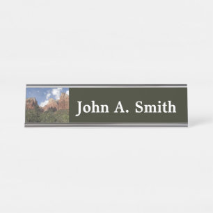Court of the Patriarchs II at Zion National Park Desk Name Plate